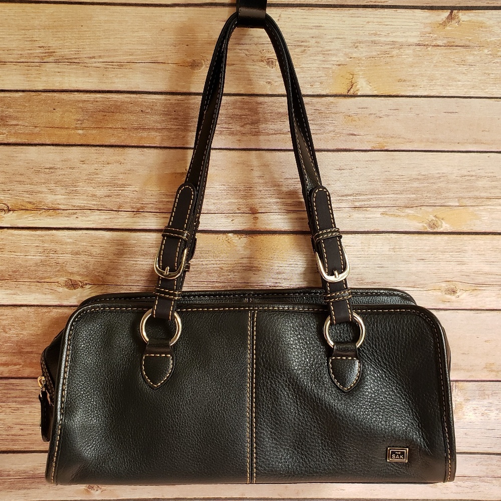The Sak Black Leather Satchel Purse Like New GIFT